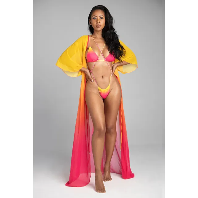 Sexy Gradient Swimwear European And American Bikini Split Swimsuit Swimsuit L - Shop at LoveMi