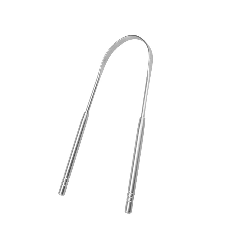 Silver U shaped tongue scraper