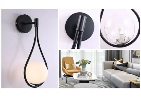 Nordic Bedroom Bedside Led Wall Lamp Golden Personality Home