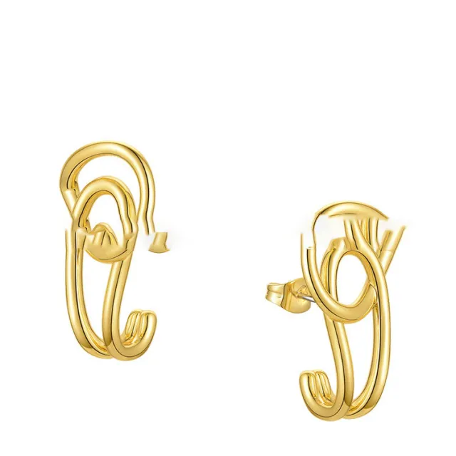 18K Gold Plated Brass European And American Geometric Drop Shaped Earrings Fashion Trendy Ins Same Earrings E201186 Golden - Shop at LoveMi