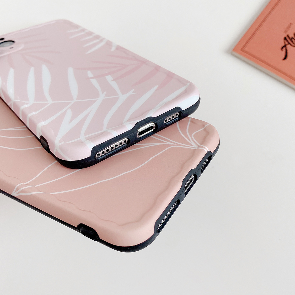 Compatible with Apple, Line Leaves Are Suitable For 12Pro Mobile Phone Case Iphone11Pro Xr 7P Two Color Anti Drop Silicone Fine Hole - Image 2