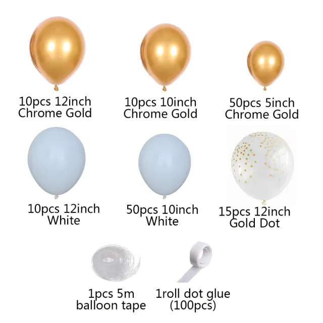 White Latex Balloon Chain Birthday Wedding Party Festive Birthday Atmosphere Layout Balloon Set - Shop at LoveMi