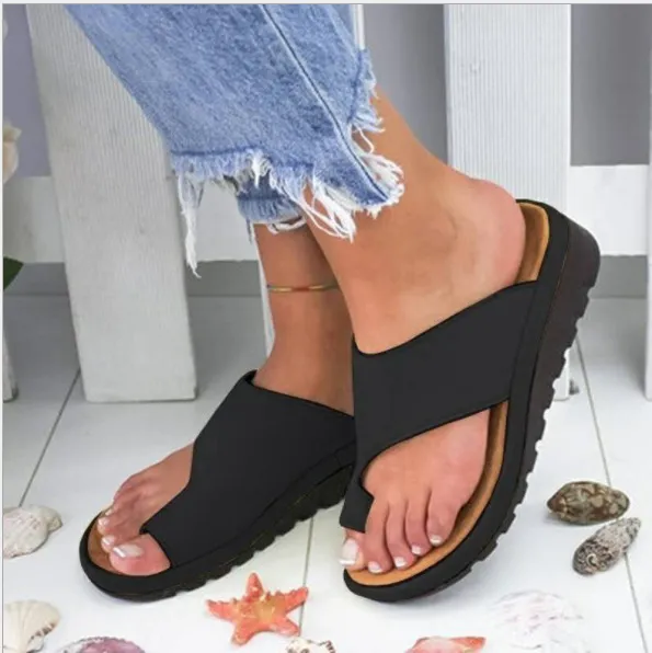 Summer Flat Bottom Half Sandals Women Black - Shop at LoveMi