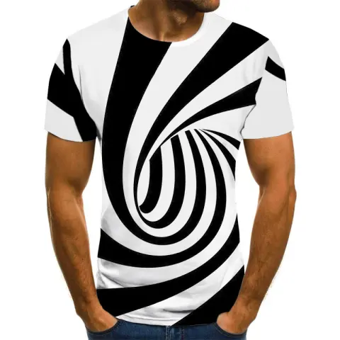 Men's Casual Short-Sleeved T-Shirt 3D Digital Printing Lone Bird