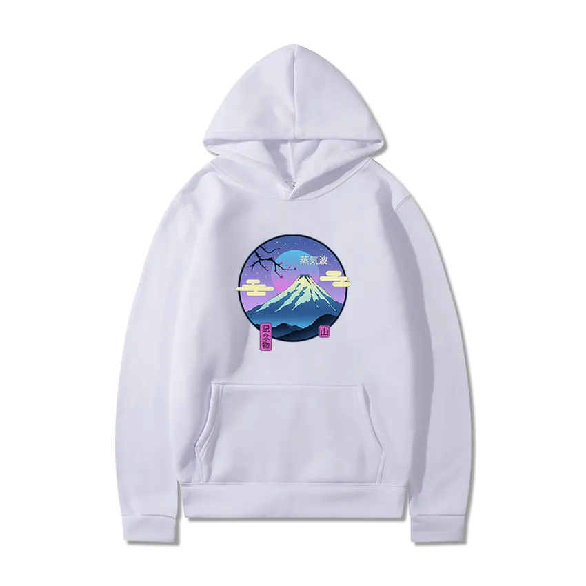 Spring And Autumn New Korean Version Harajuku Hooded Sweater Men's And Women's Picture Printed Casual Sweatshirt - White