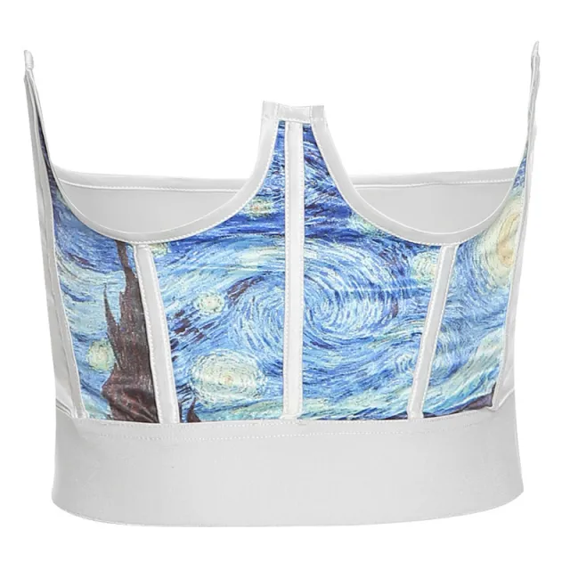 Embroidered French Oil Painting Style, Waist, Outside, Shaping, No Steel Ring, Showing Figure, Waist Seal White - Shop at LoveMi