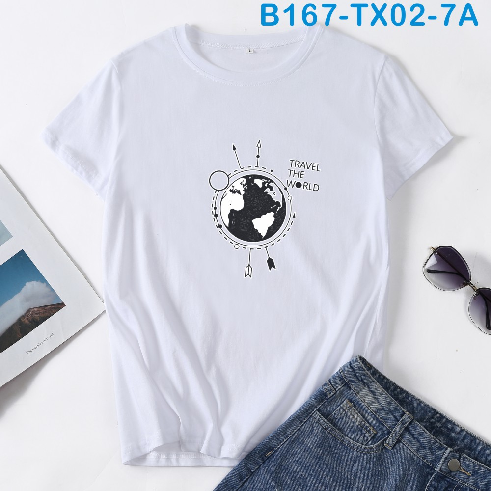 Title 3, Retro Whale Tail Gothic Loose Print Damen T-Shi...