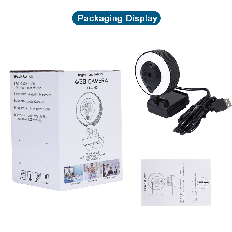 2K Touch Computer Camera Usb Live Hd Computer Camera Fill Light Camera