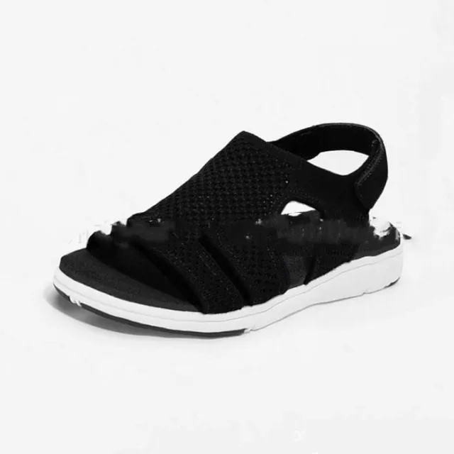 Spot Autumn Fish Head Casual Velcro Fashion Sandals Low Heel Women's Shoes Origin Source 6 Color Large Size Black - Shop at LoveMi
