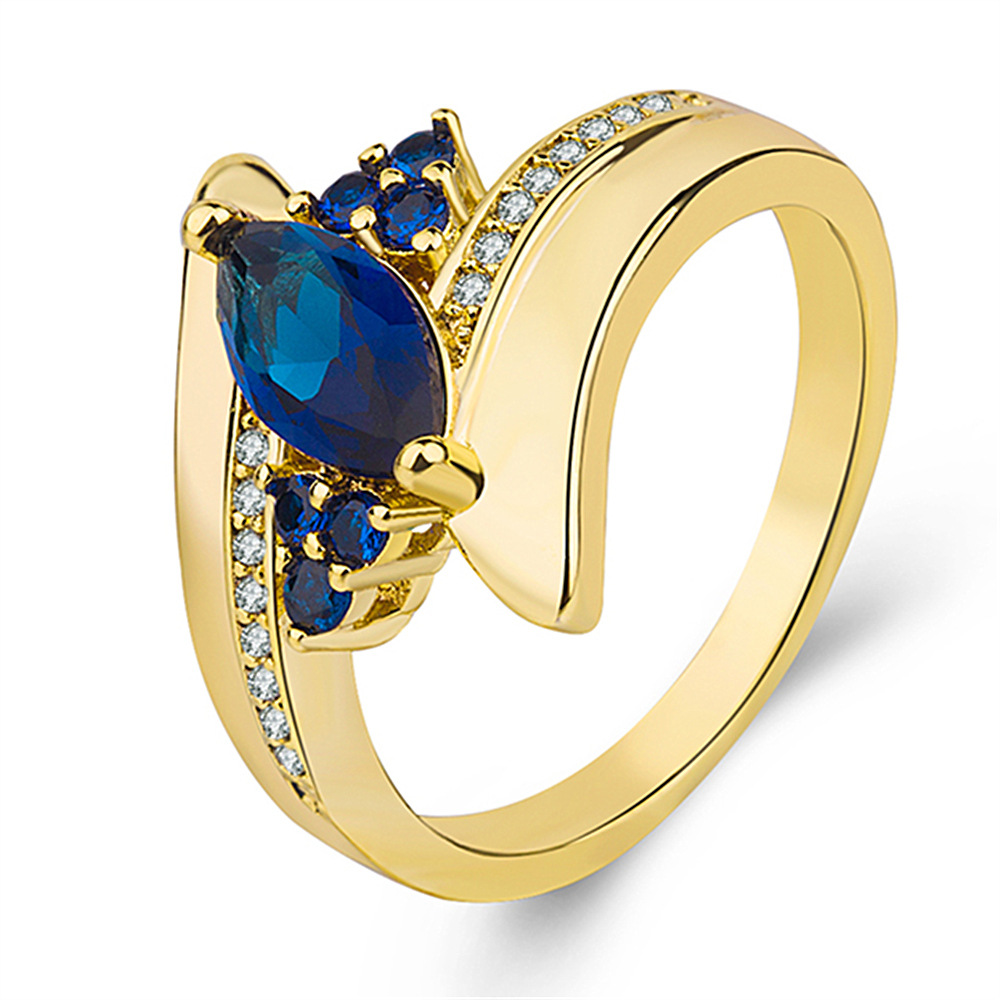 Multicolor Inlaid Zircon Ring Fashion Personality Multicolor Ring