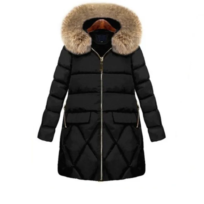 200 Kg Mid-Length Hooded Cotton Coat - Black
