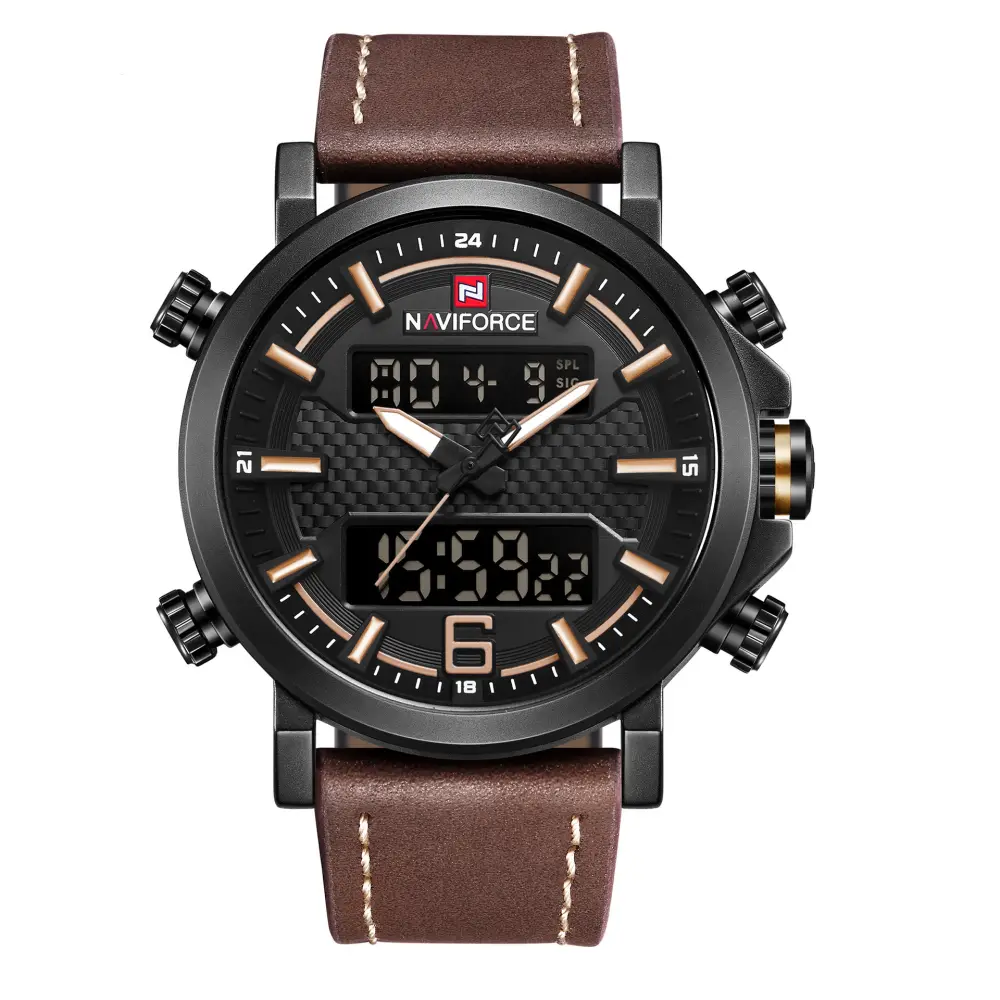 Naviforce Lingxiang 9135 Men'S Watch Quartz Electronic Waterproof Belt