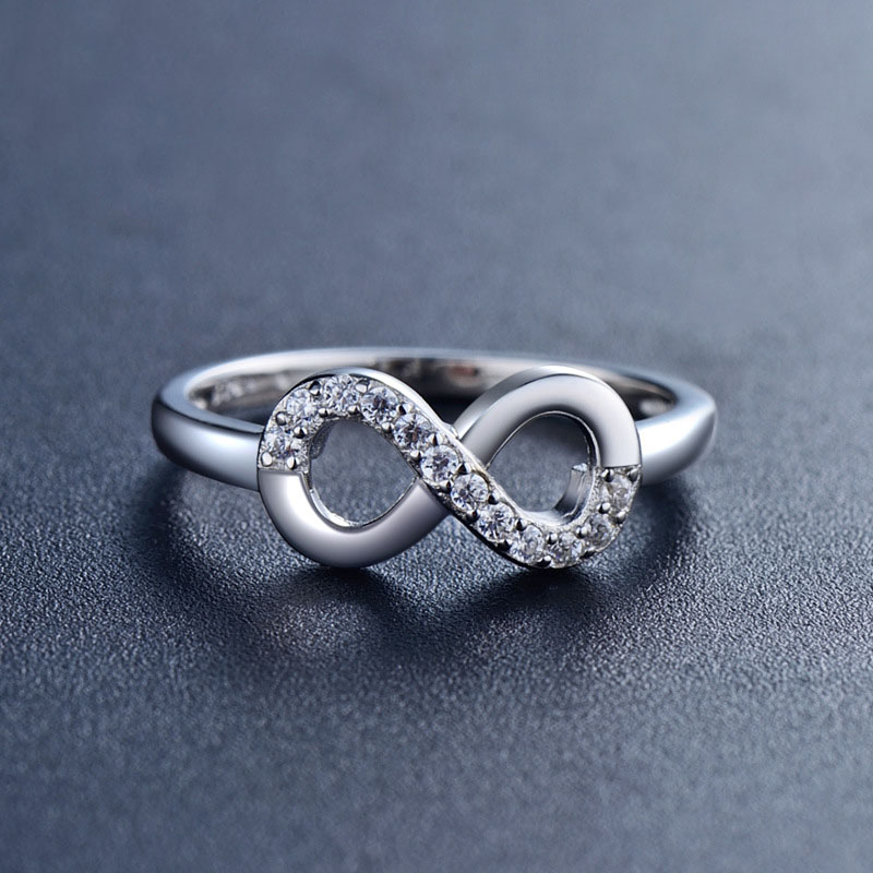 Cross-Border New S925 Silver Infinite Love Symbol Exquisite Sterling Silver Ring Female European And American Ins Popular Jewelry