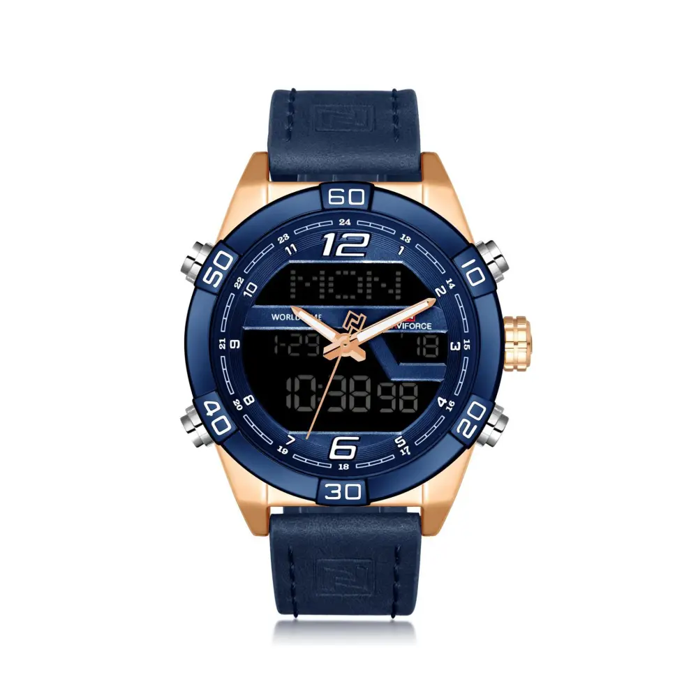 Men'S Watch Led Electronic Waterproof Belt Quartz