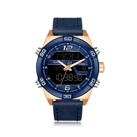 Men'S Watch Led Electronic Waterproof Belt Quartz