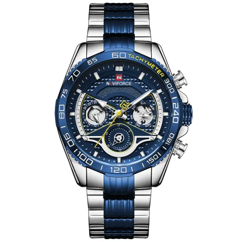 Lingxiang 9185 Men'S Watch Six-Pin Steel Band Calendar Sports