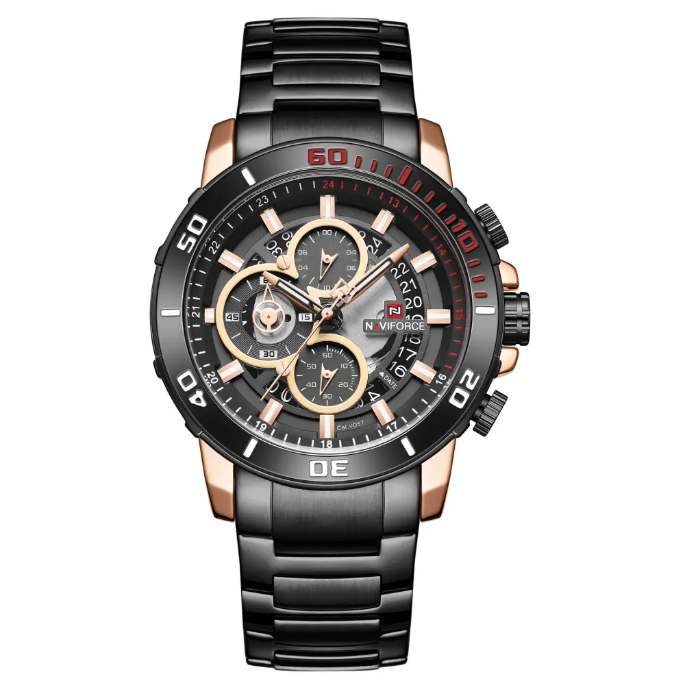 Men'S Watch Waterproof Quartz Steel Band Six-Hand Business Calendar