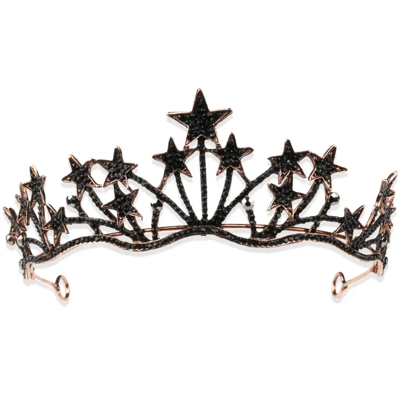 Black Crown Queen Big Crown Bridal Wedding Headdress Amazon Exaggerated Star Headband