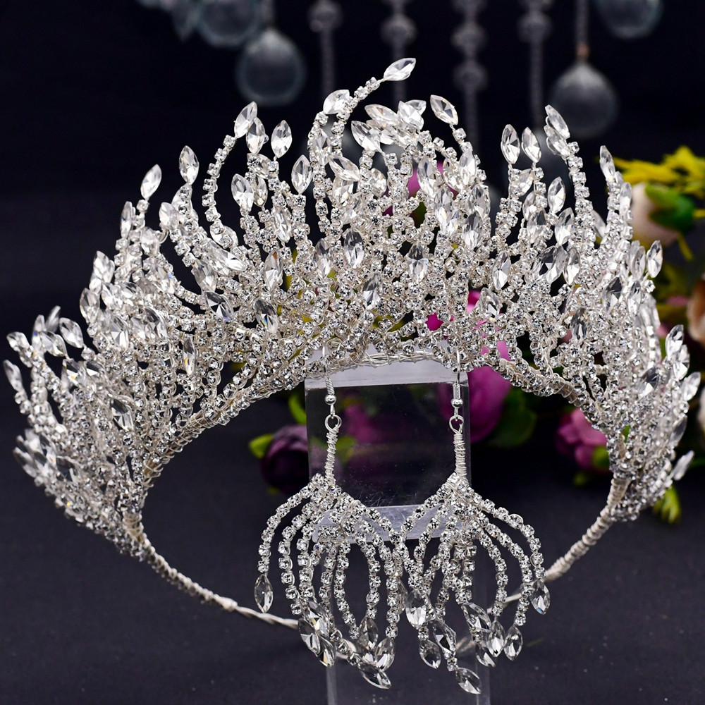 Silver Headwear Beauty Luxury Rhinestones Crown Creative Wedding Hair Crown — foto 5