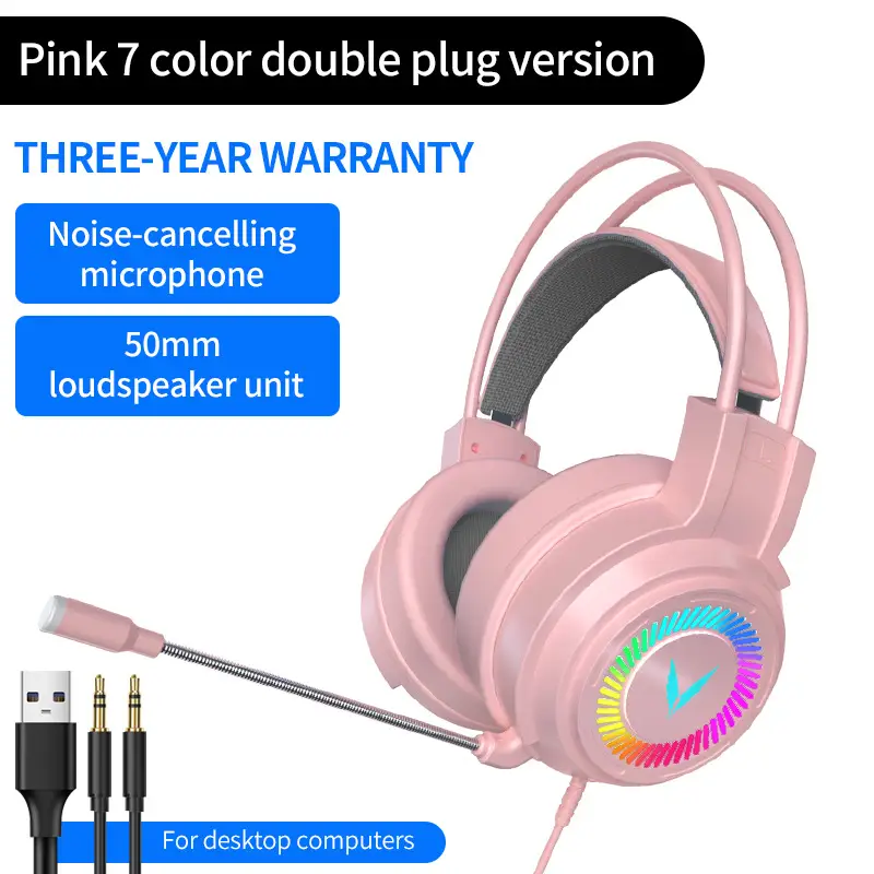 Computer Headphone Channel Eat Chicken Wired Headset Game Headset With Microphone