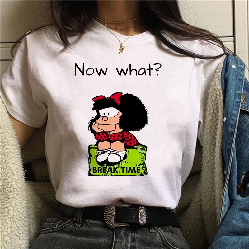 Title 4, Fashion Cartoon Cute Little Girl Print Round Ne...