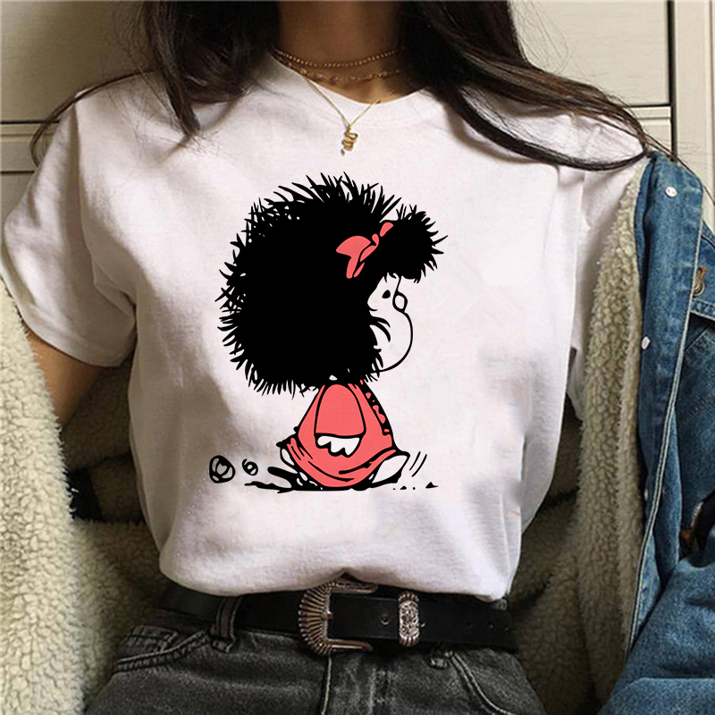 Title 7, Fashion Cartoon Cute Little Girl Print Round Ne...