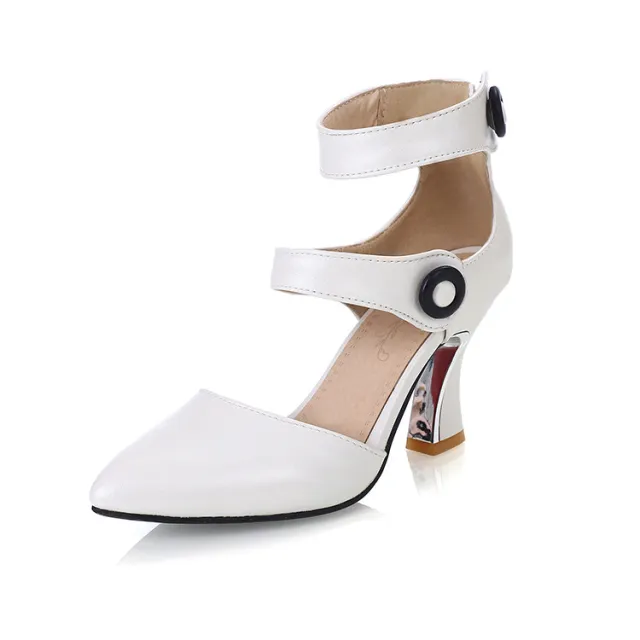 Pointed Baotou Profiled Heel Professional Women's Shoes White - Shop at LoveMi