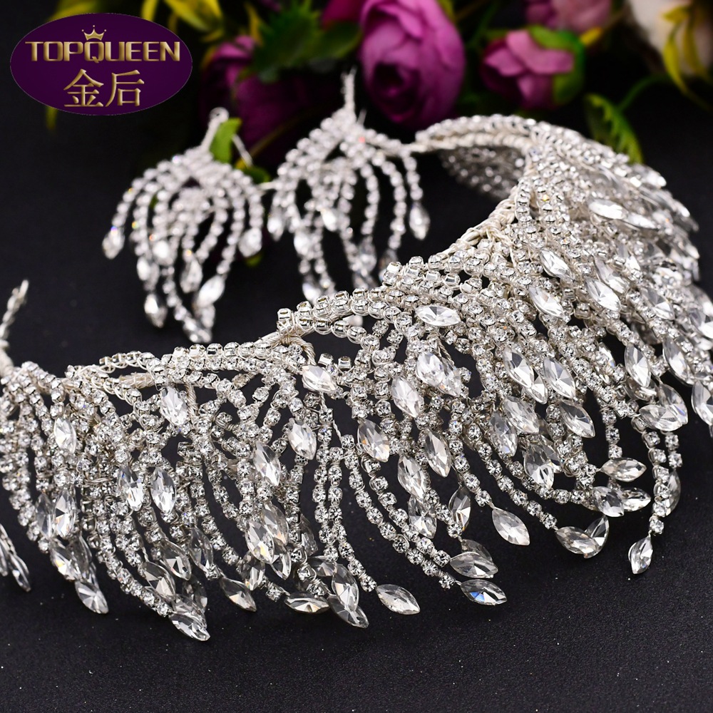 Silver Headwear Beauty Luxury Rhinestones Crown Creative Wedding Hair Crown — foto 4