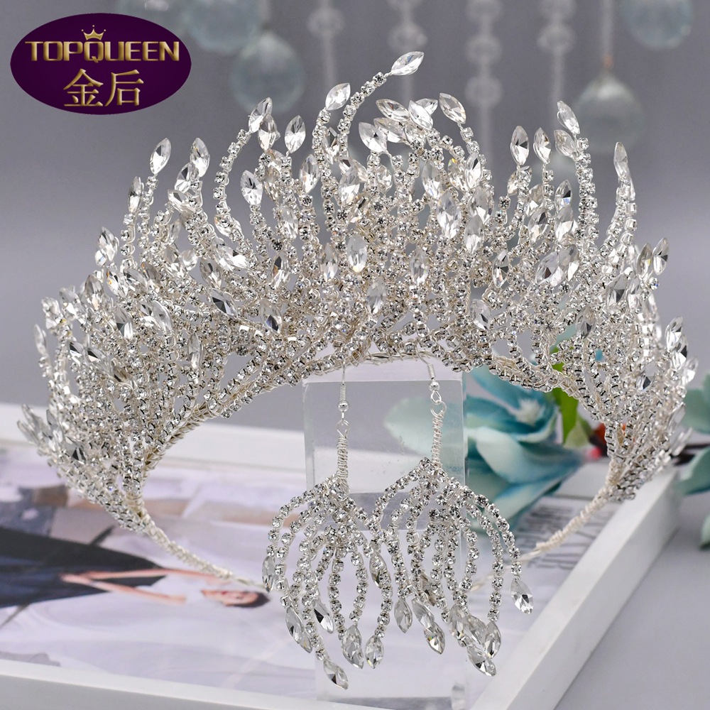 Silver Headwear Beauty Luxury Rhinestones Crown Creative Wedding Hair Crown — foto 3