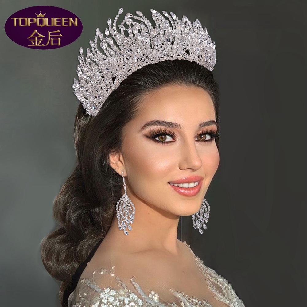 Silver Headwear Beauty Luxury Rhinestones Crown Creative Wedding Hair Crown — foto 2