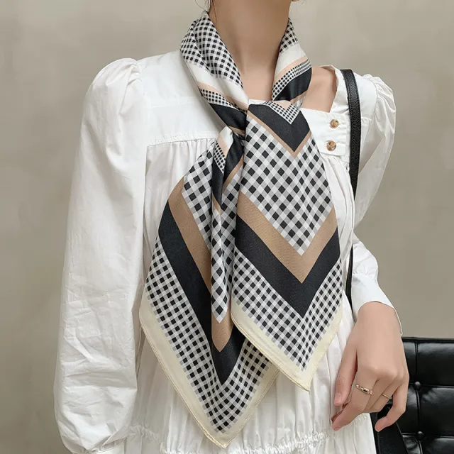 Retro Women's Simple All match Western Fashion Temperament Twill Scarf White - Shop at LoveMi
