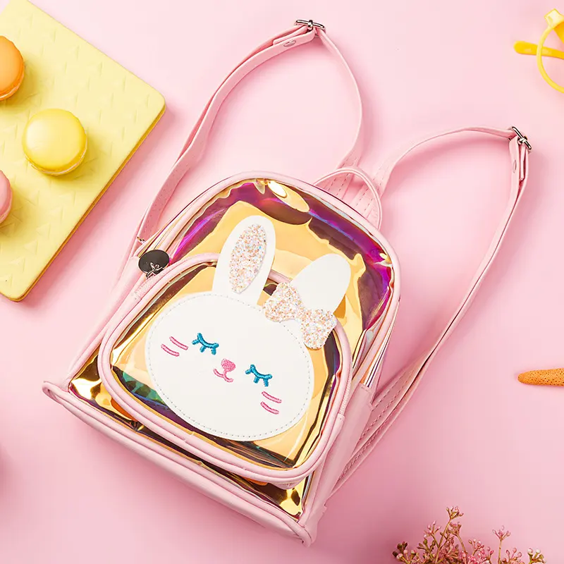 Summer New Spot Kindergarten School Bag Colorful Transparent Laser
