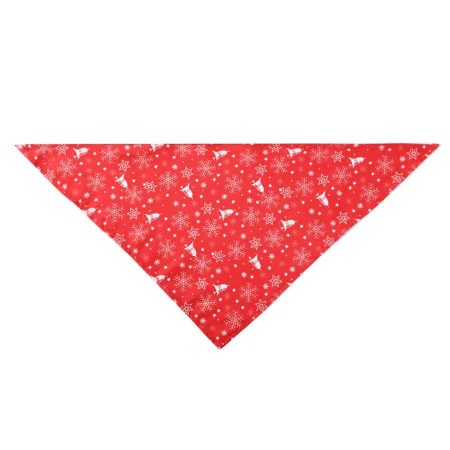 Christmas Pet Saliva Towel Dog Triangle Scarf Cat Decoration Scarf Red Bell Snowflake - Shop at LoveMi