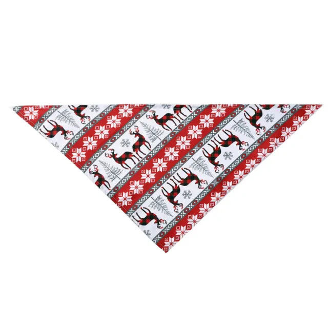 Christmas Pet Saliva Towel Dog Triangle Scarf Cat Decoration Scarf Striped Deer - Shop at LoveMi