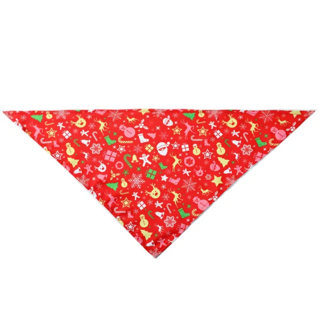 Christmas Pet Saliva Towel Dog Triangle Scarf Cat Decoration Scarf Red Santa Claus Umbrella - Shop at LoveMi