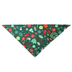 Christmas Pet Saliva Towel Dog Triangle Scarf Cat Decoration Scarf - Deep Green - View 1