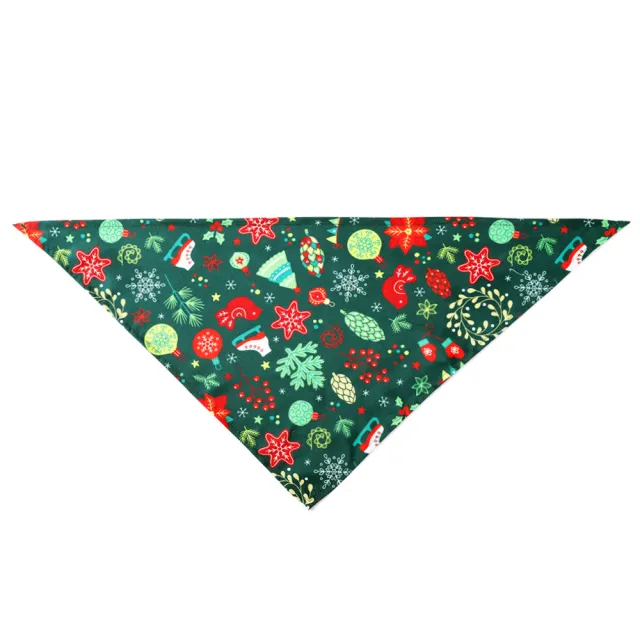 Christmas Pet Saliva Towel Dog Triangle Scarf Cat Decoration Scarf Deep Green - Shop at LoveMi