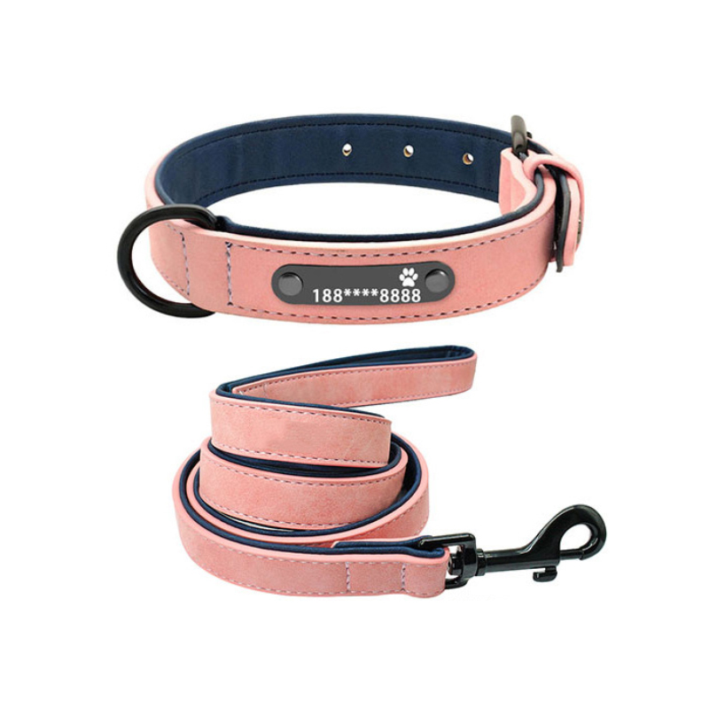 Dog Collar Lettering Anti Lost Medium Dog Large Dog Small Dog Dog Collar Custom Pet Pink Plus 1.2 Traction Rope - Shop at LoveMi