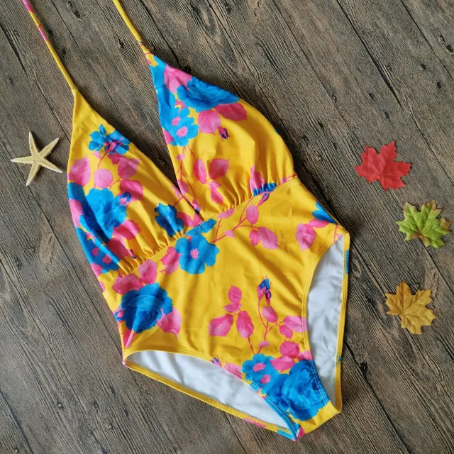 Bikini Multicolor Swimsuit One Piece Swimsuit Ladies Yellow - Shop at LoveMi