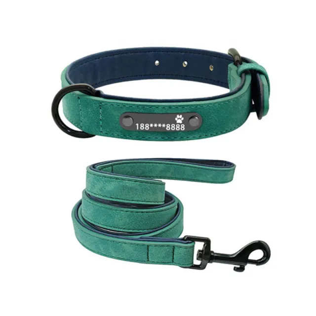 Dog Collar Lettering Anti Lost Medium Dog Large Dog Small Dog Dog Collar Custom Pet Green Plus 1.2 Tow Rope - Shop at LoveMi