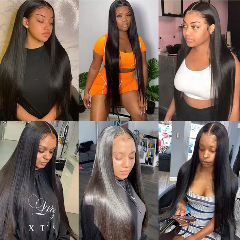 Chemical Fiber Headgear, Black Turban, Long Straight Hair, Front Lace Wig, Straight Hair Black - Shop at LoveMi