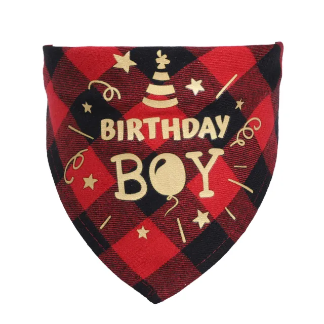 Cotton check cat dog scarf birthday party accessories Red - Shop at LoveMi