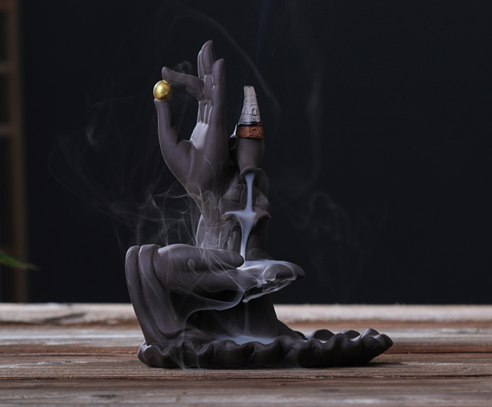 Bergamot Lotus Backflow Incense Burner Lotus Incense Stick Backflow Smoke Dual-Use Incense Burner Home Decoration — foto 6