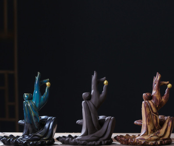 Bergamot Lotus Backflow Incense Burner Lotus Incense Stick Backflow Smoke Dual-Use Incense Burner Home Decoration — foto 3