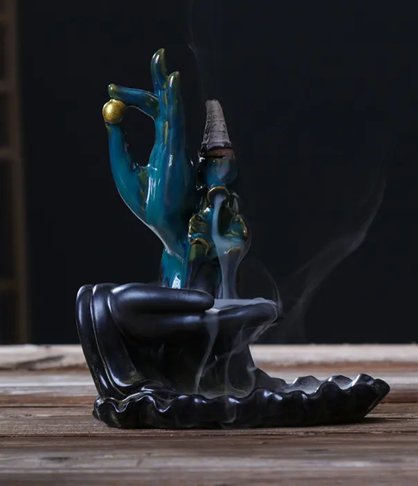 Bergamot Lotus Backflow Incense Burner Stick Smoke
