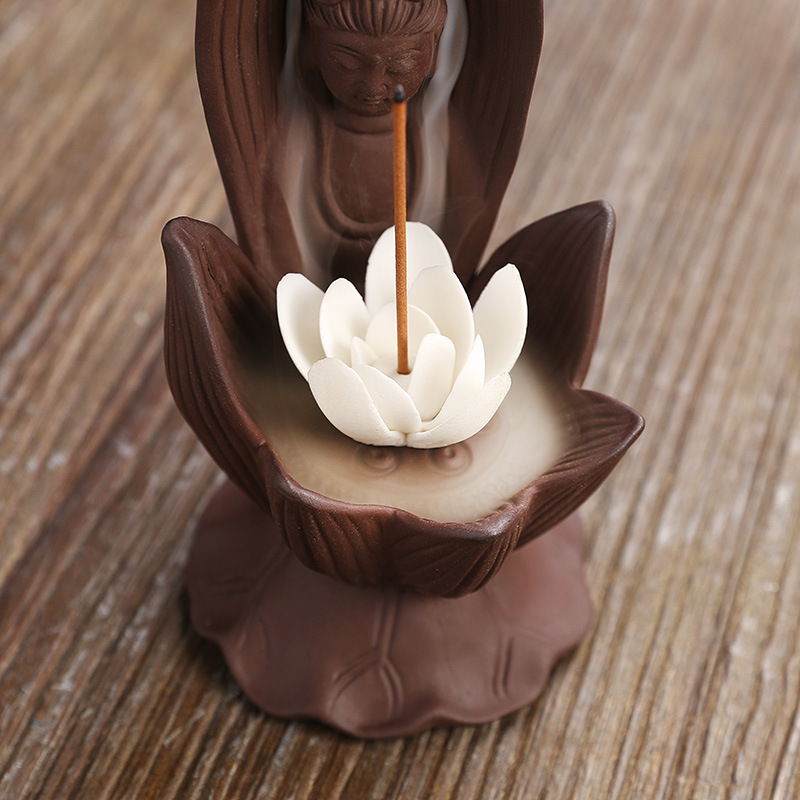 Zisha Lotus Guanyin Backflow Aromatherapy Oven Home Furnishing Decoration Crafts Backflow Incense Oven — foto 6
