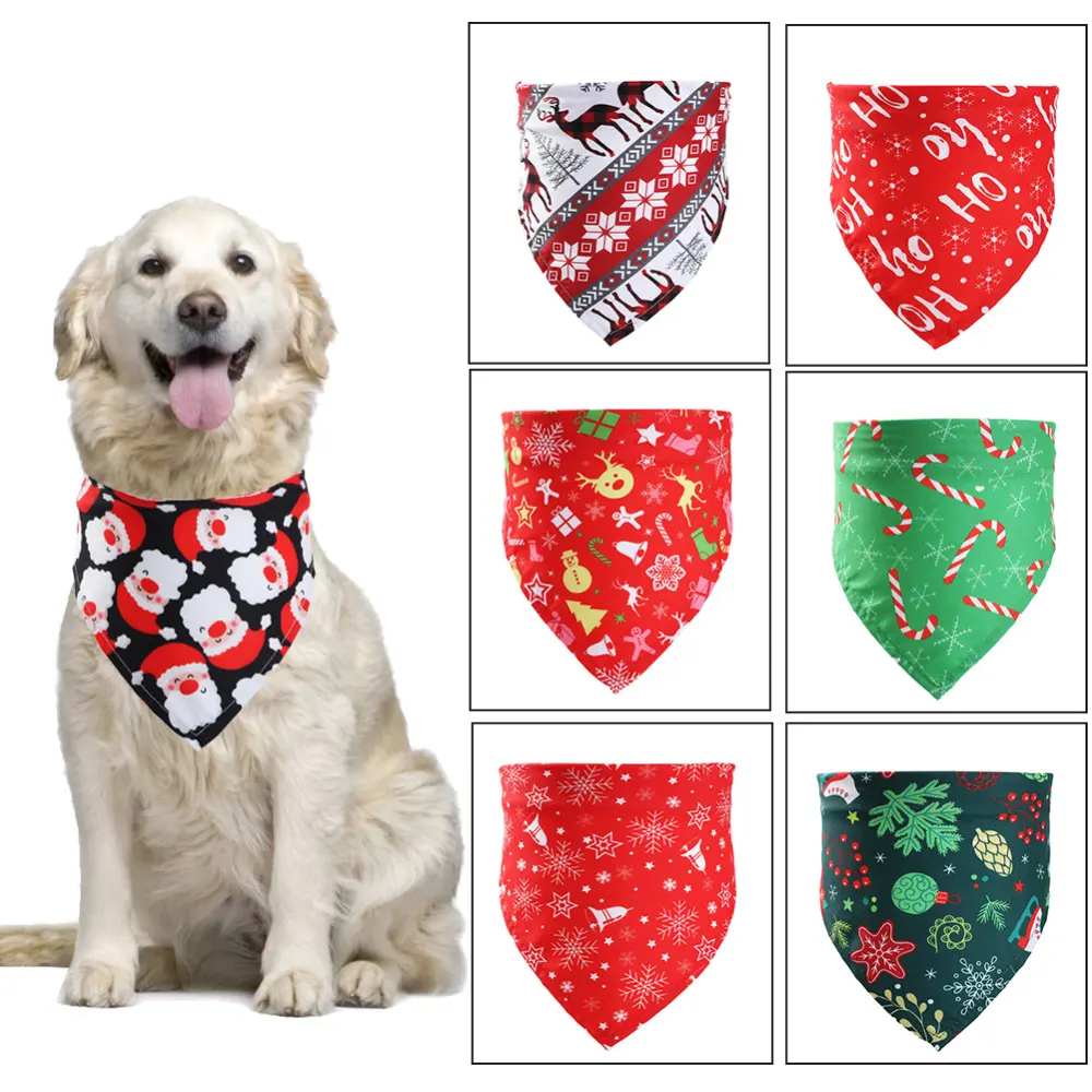 Christmas Pet Saliva Towel Dog Triangle Scarf Cat Decoration