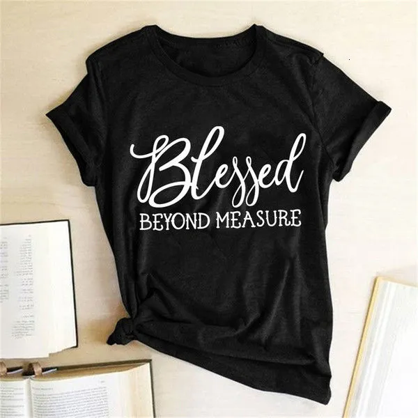 Blessed Measure Women'S T Shirt Harajuku Aesthetic Top Graphic T Shirt Women'S Short Sleeve Round Neck Women'S Clothing Black - Shop at LoveMi