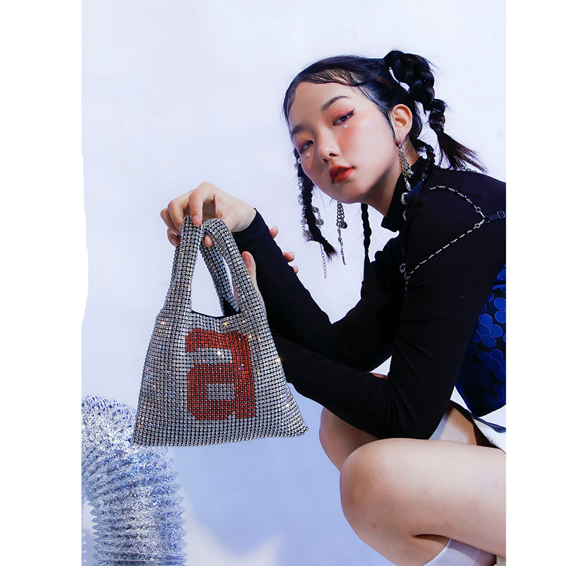 Niche Design Flashing Diamond Bag New Trend Full Diamond Diamond Bag Large Capacity Shopping Bag Bag Handbag Handbag