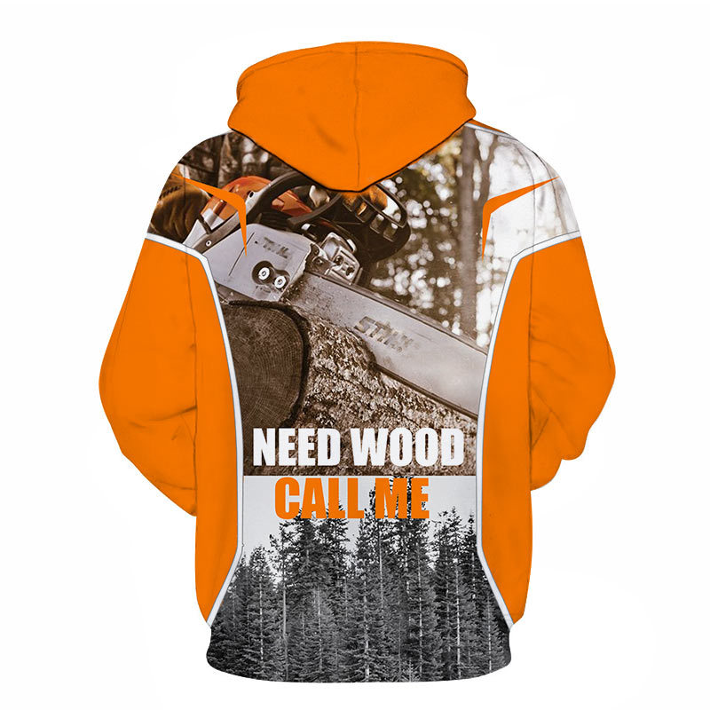 Title 5, Trendy hoodie met 3D-digitale kettingzaagbosprint